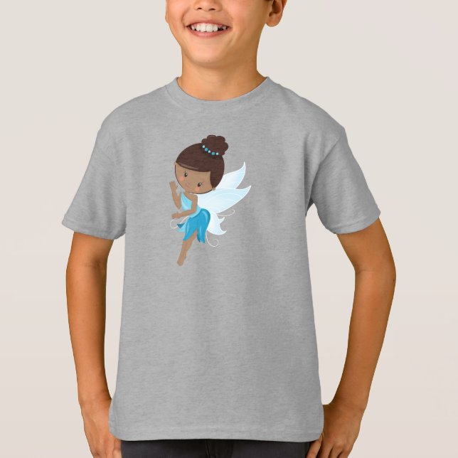 African American Fairy, Magic Fairy, Forest Fairy T-Shirt (Front)
