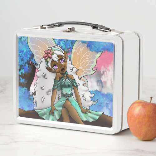 African American Fairy Metal Lunch Box