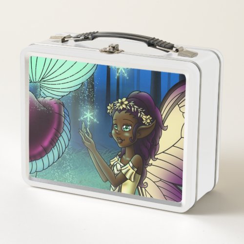 African American Fairy Metal Lunch Box