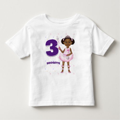African American Fairy Princess Ballerina Backdrop Toddler T_shirt