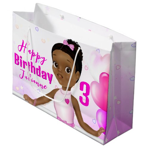 African American Fairy Princess Ballerina Large Gift Bag