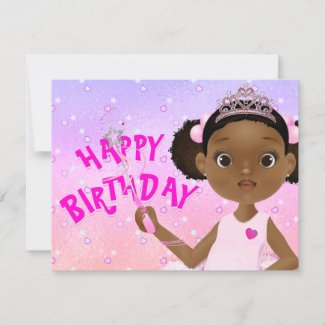 African American Fairy Princess Ballerina Poem Card