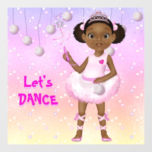 African American Fairy Princess Ballerina Window Cling