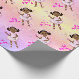 African American Fairy Princess Ballerina Wrapping Paper