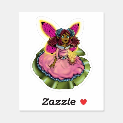 African American Fairy with Butterfly Wings Sticker