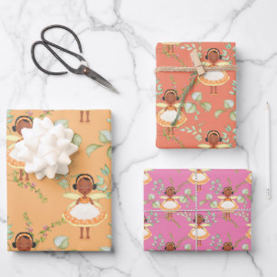African American Fairy Wrapping Paper Sheets