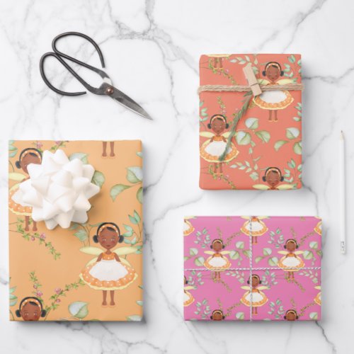 African American Fairy Wrapping Paper Sheets