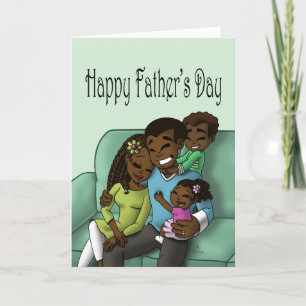 African American Family Father's Day Card