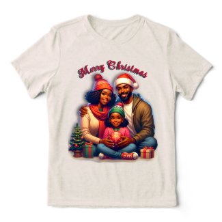 African-American Family Merry Christmas Tri-Blend Shirt