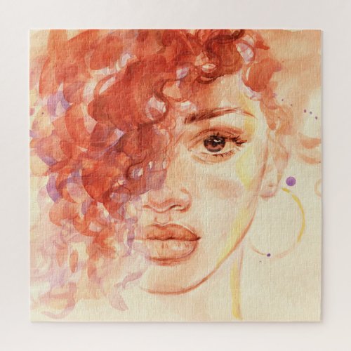 African American fashion, watercolor illustration. Jigsaw Puzzle