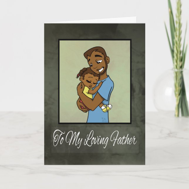 African American Father and Daughter Card (Front)