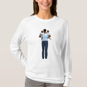 African American Father's Day Dad and Two Children T-Shirt