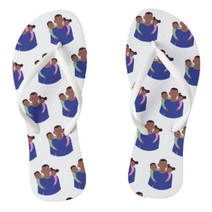 African American Father's Day Pair of Flip Flops