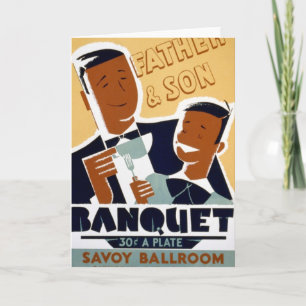African American Father's Day & Son Banquet Card