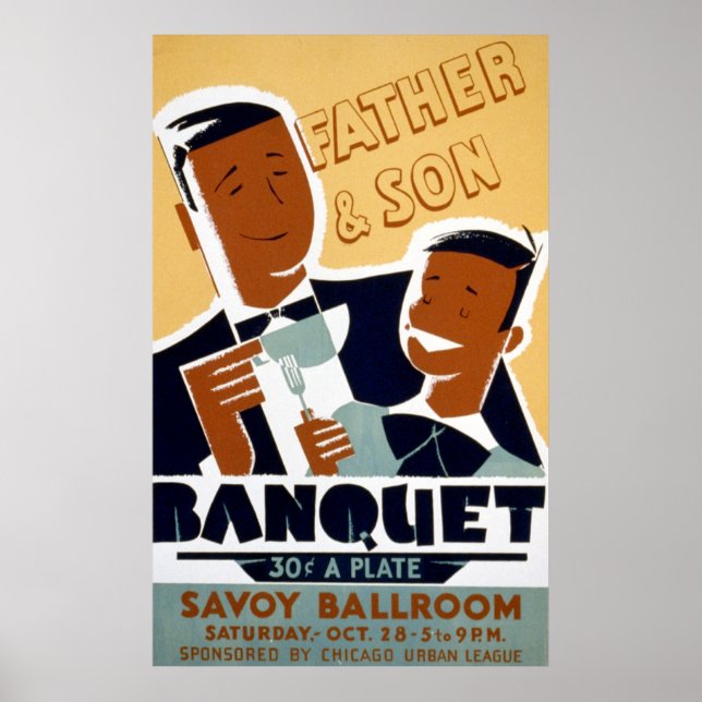 African American Father's Day & Son Banquet Poster (Front)