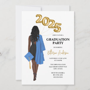 African-American Female 2025 Graduation Invitation