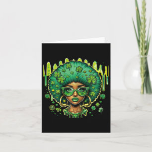 African American Female Leprechaun Black St Patric Card
