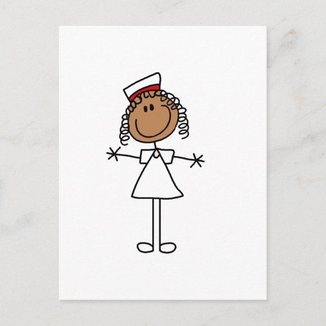 African American Female Stick Figure Gifts Postcard (Front)