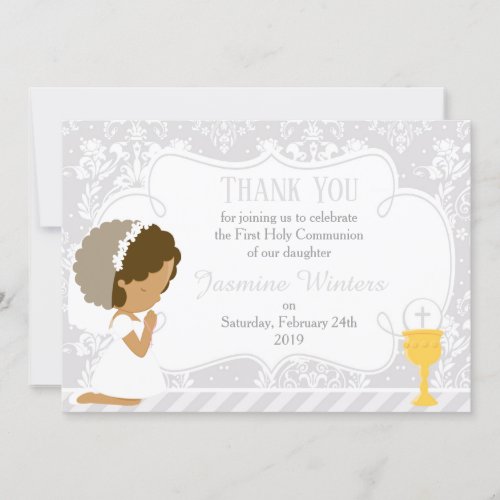 African American First Communion Thank You Card