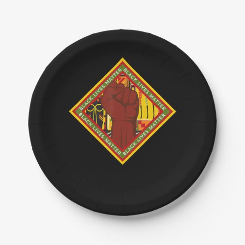 African American Fist Melanin Black Pride Music Paper Plates