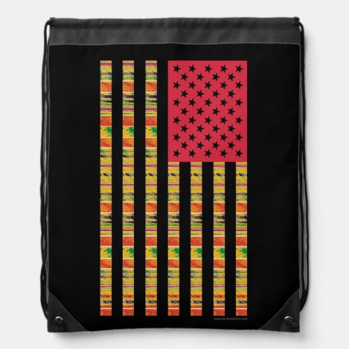 African_American Flag Drawstring Backpack Bag