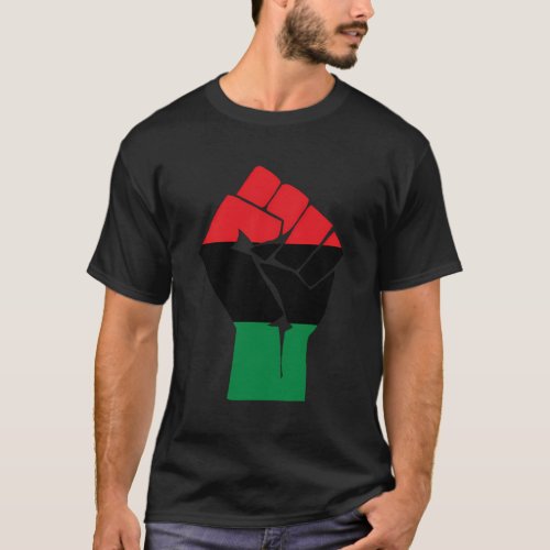 African American Flag Fist African Heritage Symbol T_Shirt