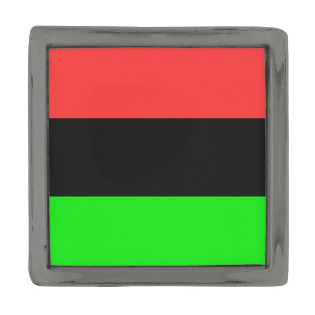 African American Flag Gunmetal Finish Lapel Pin (Front)