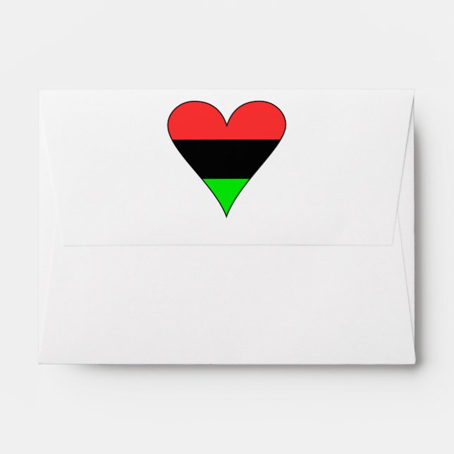 African American Flag Heart Envelope (Back (Top Flap))