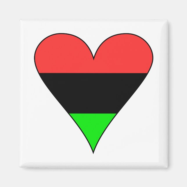 African American Flag Heart Magnet (Front)