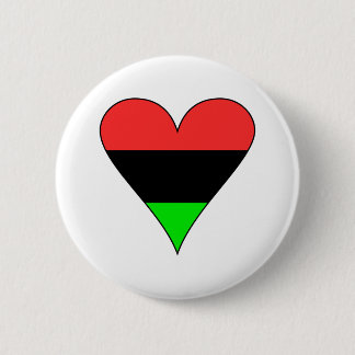 African American Flag Heart Pinback Button
