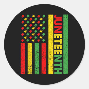 African American Flag Juneteenth Shirts Women Men Classic Round Sticker