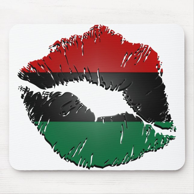African American Flag Lips Mousepad (Front)