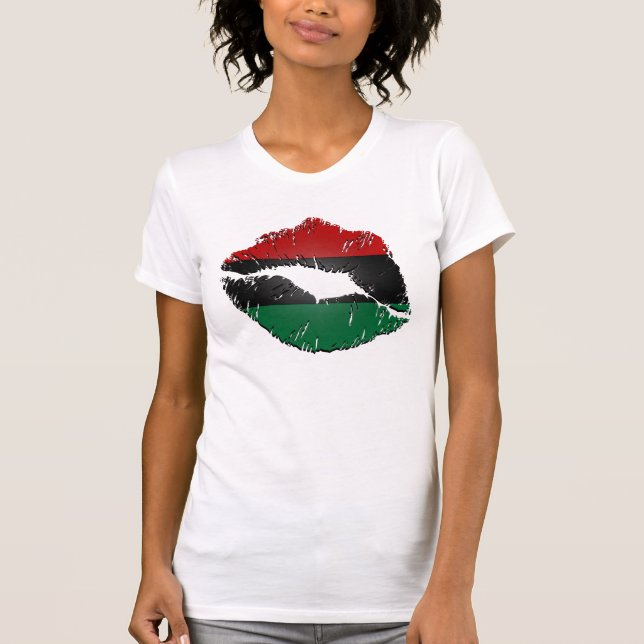 African American Flag Lips T-Shirt (Front)
