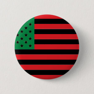 African American Flag - Red Black and Green Button
