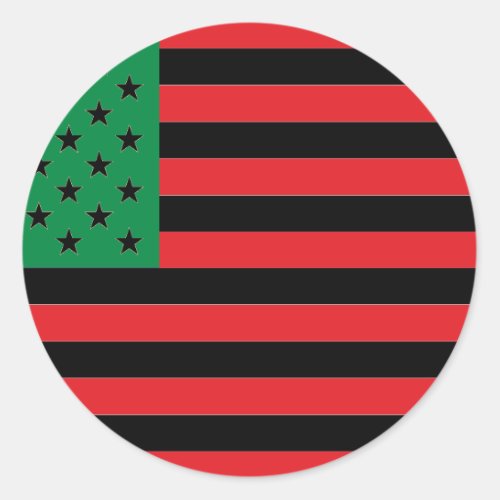 African American Flag _ Red Black and Green Classic Round Sticker