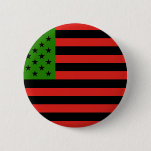African American Flag - Red Black and Green Pinback Button