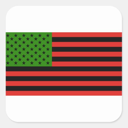 African American Flag _ Red Black and Green Square Sticker