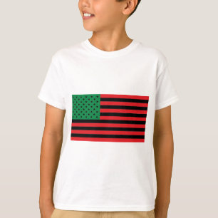 African American Flag - Red Black and Green T-Shirt