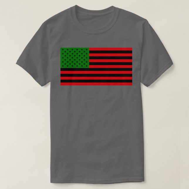 African American Flag Red Black Green T-Shirt (Design Front)