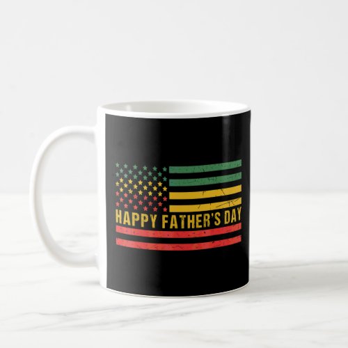African American Flag With Happy Fathers Day  Coffee Mug