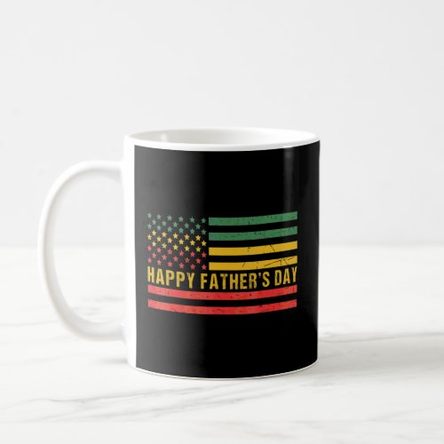 African American Flag With Happy Fathers Day  Coffee Mug
