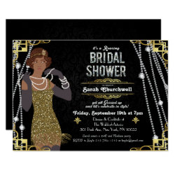 African American Flapper Bridal Shower Invitation