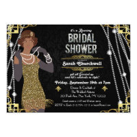 African American Flapper Bridal Shower Invitation