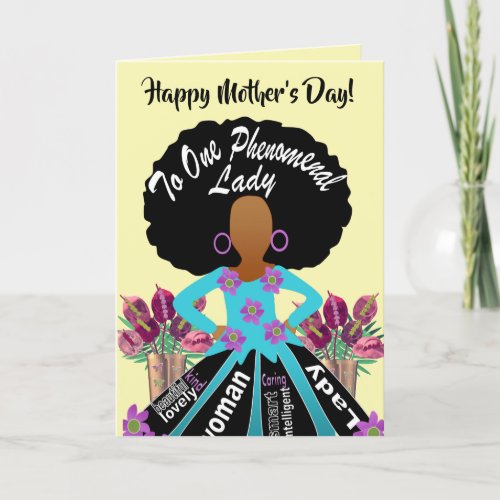 African American Floral Phenomenal Mothers Card