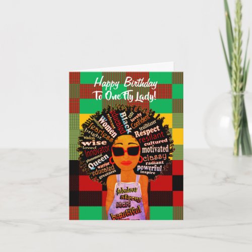 African American Fly Lady Birthday Card