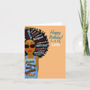 African American Fly Lady Birthday Card