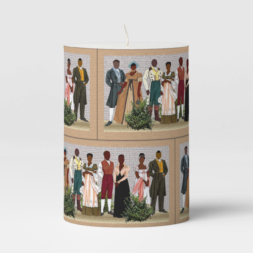 AfricanAmerican Folk Art Pillar Candle Zazzle