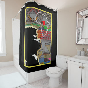 African American Folk Shower Curtain