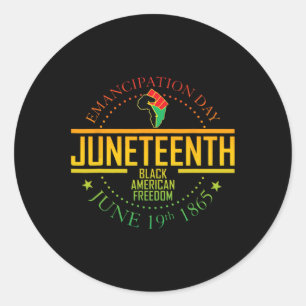 African American Freedom Black History June 19 Classic Round Sticker