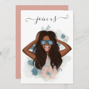 African American Friday Bachelorette Party Invitat Invitation